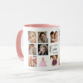 Mug Mère maman collage photo rose (Devant gauche)