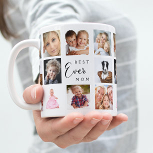 Mug Mère maman photo collage blanc noir