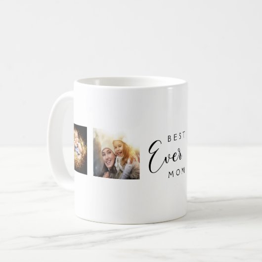 Mug Mère maman photo collage blanc noir (Devant gauche)