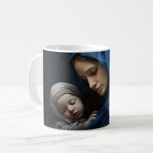 Mug Mère Marie avec Bébé Jésus version 5 (Devant gauche)