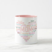 Mug Mère mère coeur mot art rose pêche (Centre)