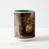 Mug Mère orang-outan et bébé au zoo (Centre)