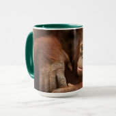 Mug Mère orang-outan et bébé au zoo (Devant gauche)