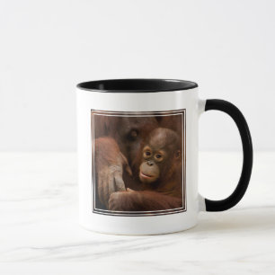 Mug Mère orang-outan et bébé au zoo