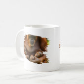 Mug Mère Orangoutane tenant deux bébés (Devant gauche)