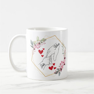 Mug Mère personnalisée ou père et les mains des enfant