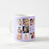 Mug Mère photo collage lavande violet (Devant gauche)