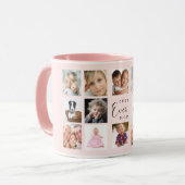 Mug Mère photo collage pêche rose (Devant gauche)