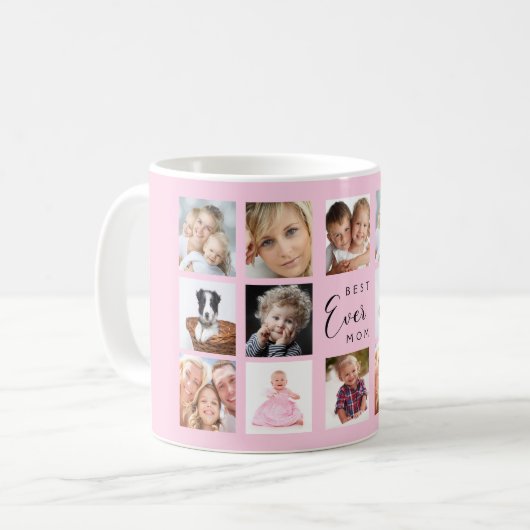 Mug Mère photo collage rose (Devant gauche)