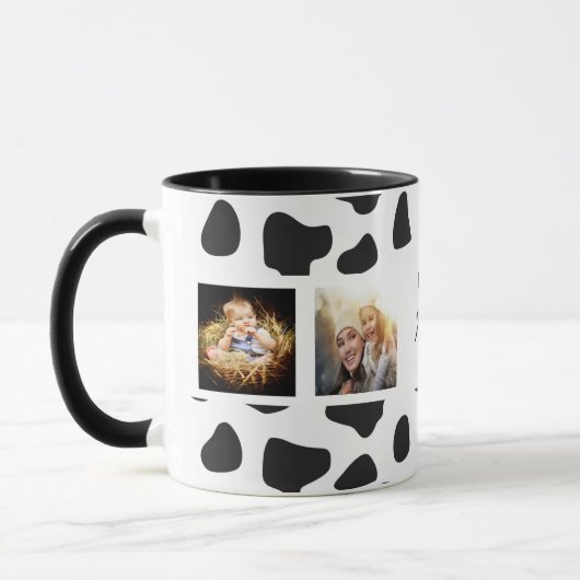 Mug Mère photo collage vache noir blanc (Gauche)