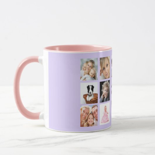 Mug Mère photo collage violet (Gauche)