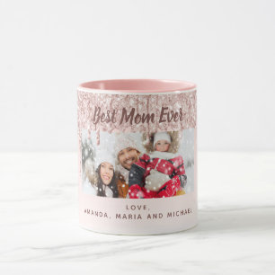 Mug Mère photo parties scintillant rose vif