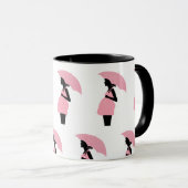 Mug Mère radiante attendue : Parapluie rose (Devant droit)