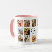 Mug Mère retriever doré maman photo collage rose (Devant gauche)