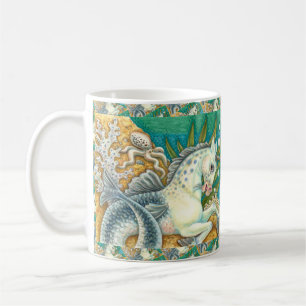 MUG MERHORSE & OCTOPUS BLANC, CHEVAL UNICORN IMAGINAIR