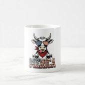 Mug Merica Graphique de gravure vintage vache patrioti (Centre)