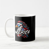 Mug Merica Mullet Eagle Drôle 4 juillet (Gauche)