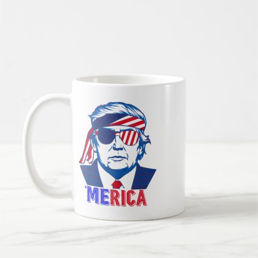 Mug Merica Trump 4 juillet heureux Trump Drapeau améri (Gauche)