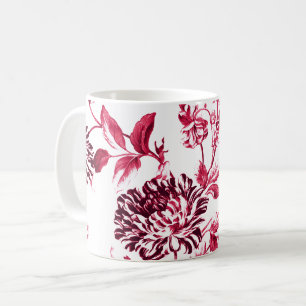 Mug Merisier Toile floral vintage rouge No.2
