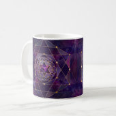 Mug Merkabah en fleur de vie - Géométrie sacrée (Devant gauche)