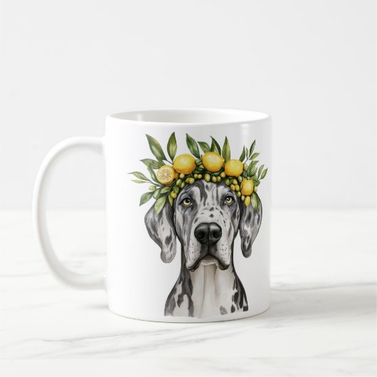 Mug Merle Great Dane Chien Lemon Crown (Gauche)