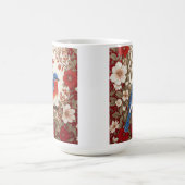 Mug Merlebleu de l'Est Fleurs Rouges Magnifique (Centre)