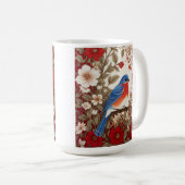 Mug Merlebleu de l'Est Fleurs Rouges Magnifique (Devant droit)