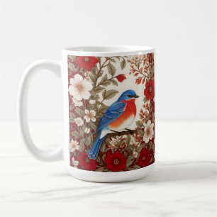 Mug Merlebleu de l'Est Fleurs Rouges Magnifique 