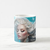 Mug Mermaid cheveux en argent Turquoise Océan (Centre)