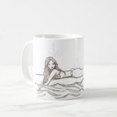 Mug Mermaid Dessin Simple Élégant Imaginaire Art (Devant gauche)