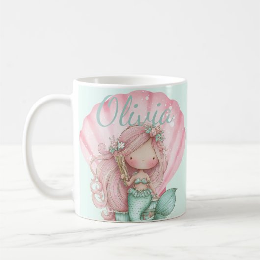 Mug Mermaid Seashell Lovers Name  (Gauche)
