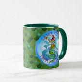 Mug Mermaid Warrior Green Je Suis MERMAID (Devant droit)