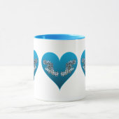 Mug Mérou - Cœurs bleus, disposés horizontalement | (Centre)