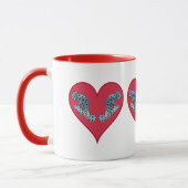 Mug Mérou - Cœurs rouges, disposés horizontalement |  (Gauche)