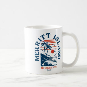 Mug Merritt Island Floride Rétro Surfeur Plage Vintage