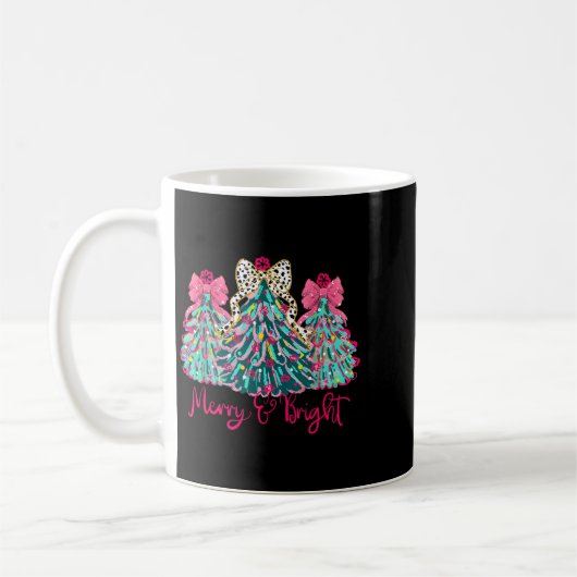 Mug Merry And Bright Christmas Tree Coquette (Gauche)