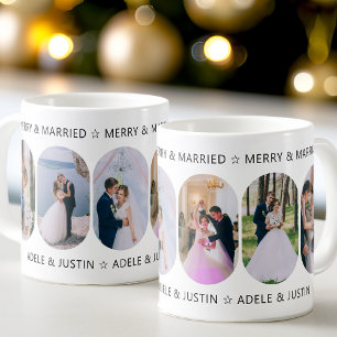 Mug Merry and Married 6 Lozenge Arrondi Photo