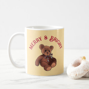 Mug Merry & Bright Teddy Bear Festif Mignon Noël