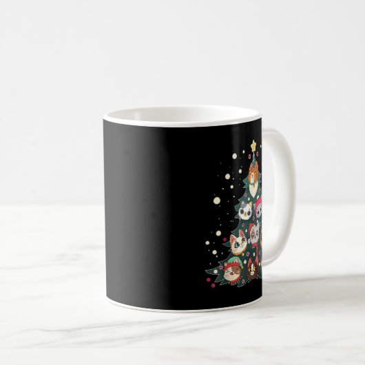 Mug Merry Catmas Funny Christmas Tree, Cats Xmas Meow (Devant droit)
