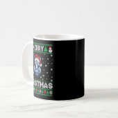 Mug Merry Christmas 2025 Rhino Santa Hat Ugly Xmas Lon (Devant gauche)