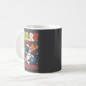 Mug Merry Christmas Astronaut Santa Hat Snowflakes Tre (Devant gauche)