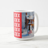 MUG MERRY CHRISTMAS BIG SNOWMAN WINTER SCENE (Devant droit)
