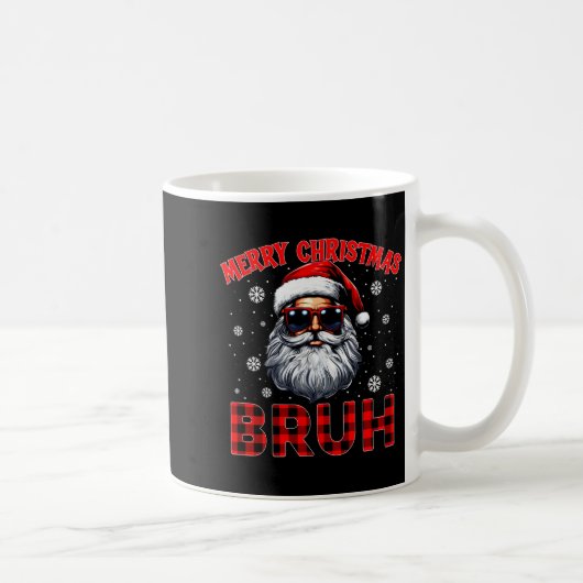 Mug Merry Christmas Bruh Red Plaid Funny Santa Claus M (Droite)