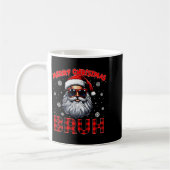 Mug Merry Christmas Bruh Red Plaid Funny Santa Claus M (Gauche)