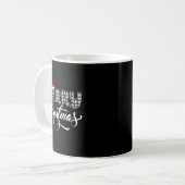Mug Merry Christmas Buffalo Black And White Plaid For (Devant gauche)