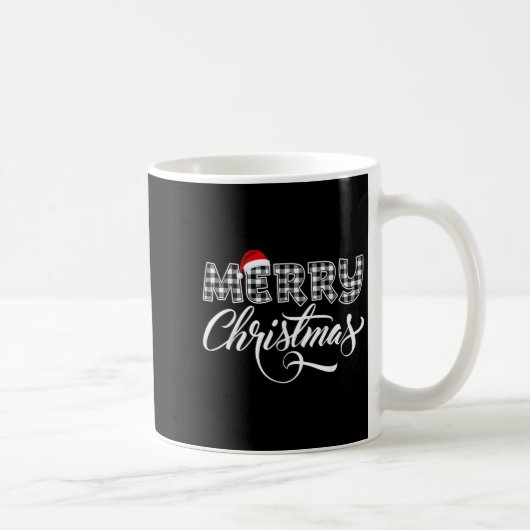 Mug Merry Christmas Buffalo Black And White Plaid For (Droite)