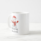 Mug Merry Christmas Cute Happy Snowman Kids Winter (Devant gauche)