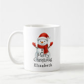 Mug Merry Christmas Cute Happy Snowman Kids Winter (Gauche)