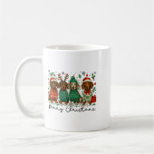 Mug Merry Christmas Dachshund Dog Retro Xmas Puppy Men (Gauche)