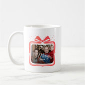 Mug Merry Christmas Elegant Bow Present Photo Collage (Gauche)